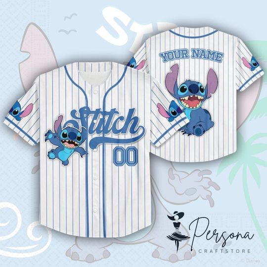 Discover Cute Stitch Baseball Jersey, Lilo & Stitch Movie Homage Movie Shirt, Disney Stitch Jersey, Disney Lilo And Stitch Kid Adult Jersey.