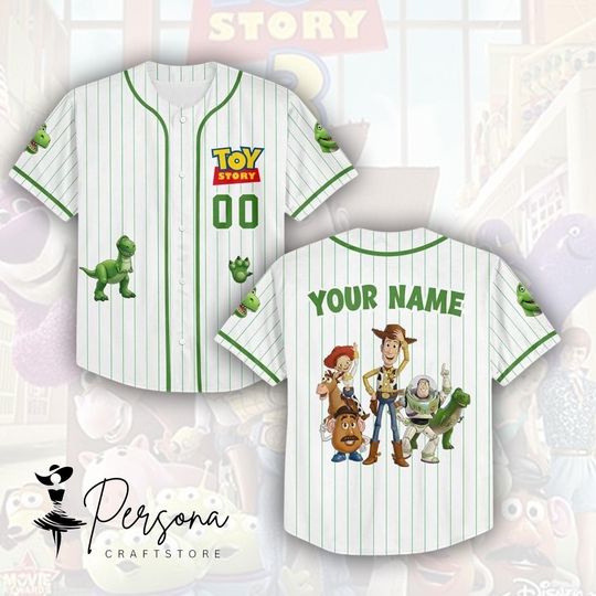 Discover Toy Story Trex Baseball Jersey, Disney Trex Character, Trex Jersey, Trex Dinosaur, Disneyland Trip Shirt, Disney Gift Custom, Trex Gift