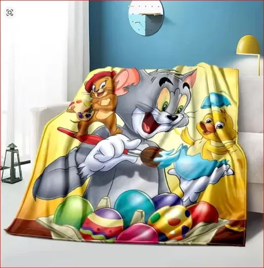 Tom And Jerry Fleece Blanket, Fun Cartoon Movie Gifts for Kid
