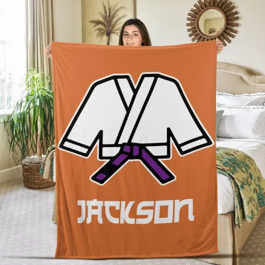 Discover Personalized Brazilian Jiu Jitsu Blanket,Martial Arts Blanket,Custom Name Soft