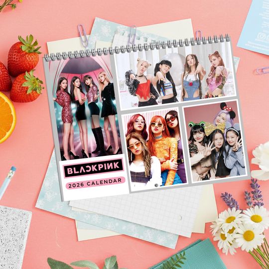 Blackpink 2026  Calendar, Kpop Girl Group Desk & Wall Decor, Jennie, Jisoo, Lisa, Ros Photo Calendar, Fan Gift