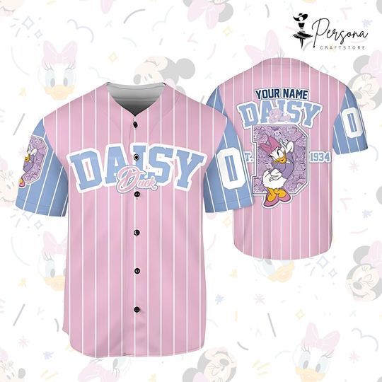 Discover Custom Disney Daisy Duck Baseball Jersey, Disney Daisy Duck Jersey, Disneyland Baseball Team Matching Outfit, Disney Daisy Matching For Girl