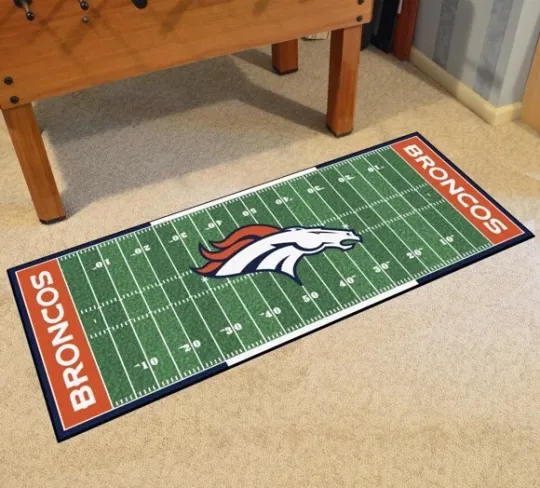 Denver Broncos Football Field Runner Rug