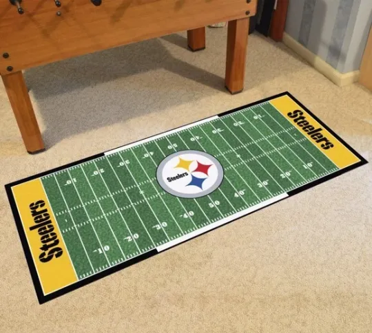 Discover Pittsburgh Steeler Football Field Runner Rug