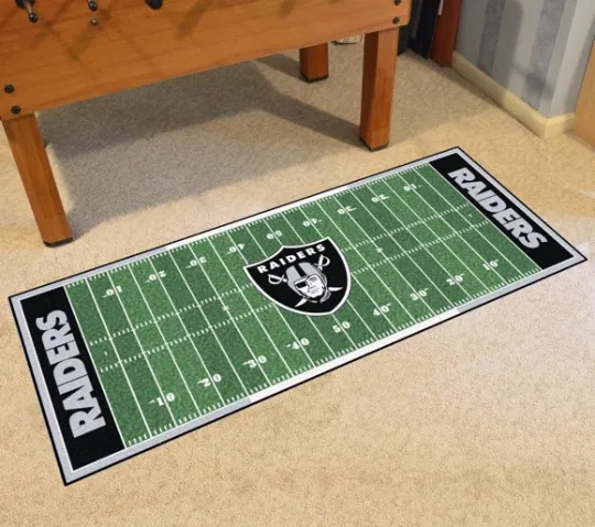 Las Vegas Raiders Football Field Runner Rug