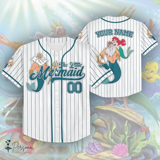 Discover The Little mermaid Baseball Jersey, Ariel And Dad Shirt, Disney Best Dad Ever Shirt, Ariel And King Triton Jersey, Walt Disney World Jersey
