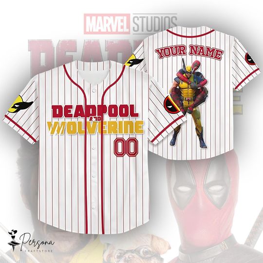 Discover Marvel Deadpool Wolverine Besties Baseball Jersey, Wolverine Deadpool Jersey, Superhero Best Friends Shirt, Deadpool Jersey