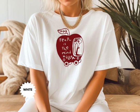 Discover Fear Is The Mind Killer Shirt, Funny Worm Shirt, Mental Health Sweatshirt, Motivational Hoodie, Book Lover Gift, Bookworm T-Shirt
