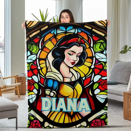 Discover Disney Snow White and 7 Dwarfs Blanket Disney Snow White Princess Fleece Blanket