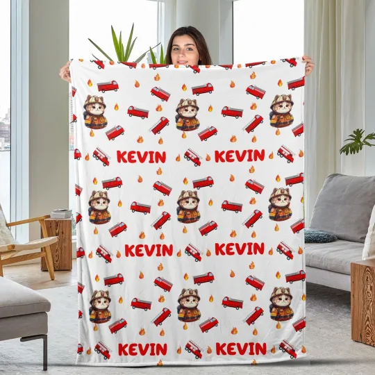 Discover Firefighter Baby Boy Blanket - Firefighter Newborn Blanket With Name - Firefight