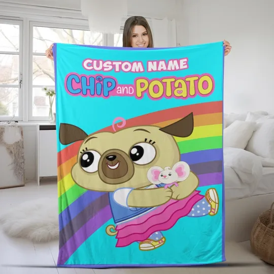 Discover Personalized Chip And Potato Blanket, Chip And Potato Plush Fleece Blanket