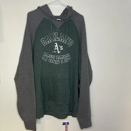Discover Oakland A’s Athletics 3XL Hoodie Green Gray Hoodie Pullover Baseball MLB NEW