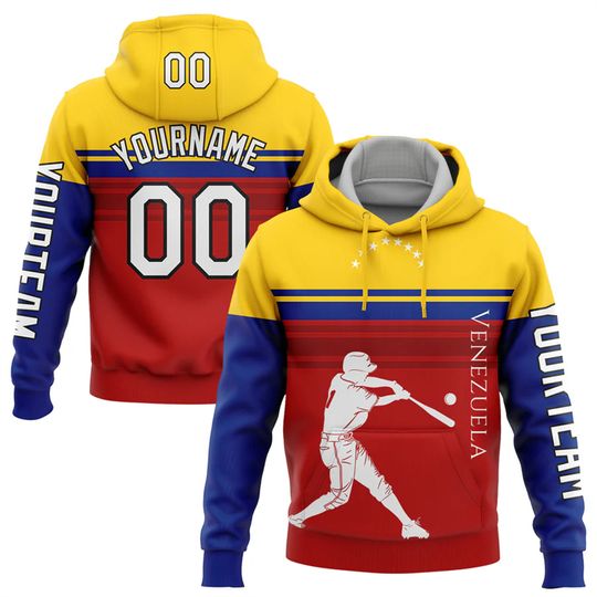 Discover Custom Name Number National Flag Baseball Hoodies Fashion Softball 3D Printed Sweatshirts Oversized Team Uniforms DIY Pullovers