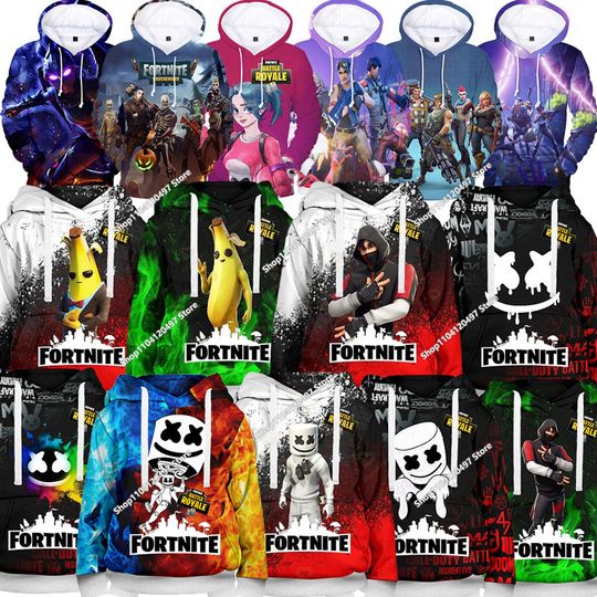 Discover Fortnite Hooded Sweatshirt for Adult Children Hoodie Cute Animes Coat Fall Winter Warm Hooded Sweater Boys Gifts