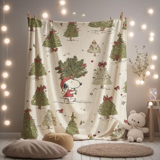 Discover Minky Blanket, Sherpa Fleece, Velveteen Plush, Snoopy Christmas Holiday, Classic Cartoon Dog, Winter Season Home Decor, Peanuts Fan Gift