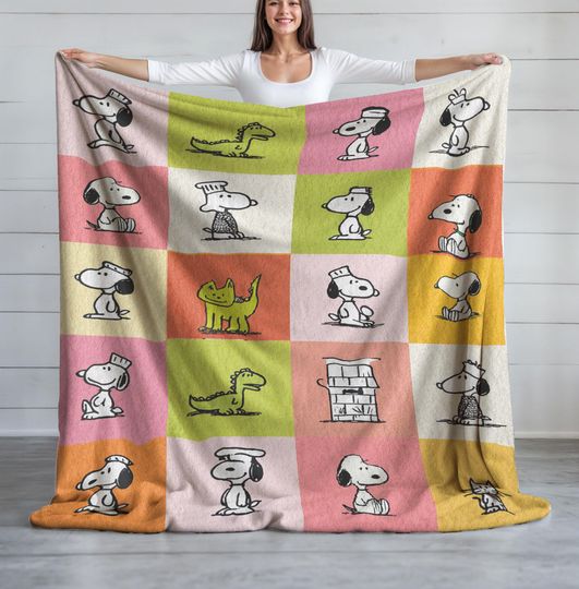 Discover Minky Blanket, Sherpa Fleece, Velveteen Plush, Peanuts Snoopy, Charlie Brown, Fun Peanuts Quilt, Adorable Dog Snoopy, Cartoon Fans Hobby