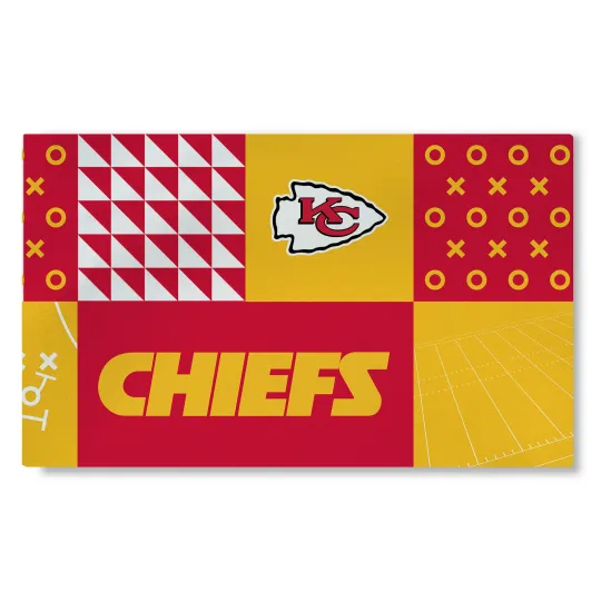 Northwest football Kansas City Chiefs Colorblock Washable Area Living Rug