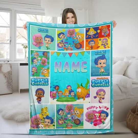 Discover Customized Bubble Guppies Plush Flee Blanket, Bubble Guppies Party, Sofa Blanket