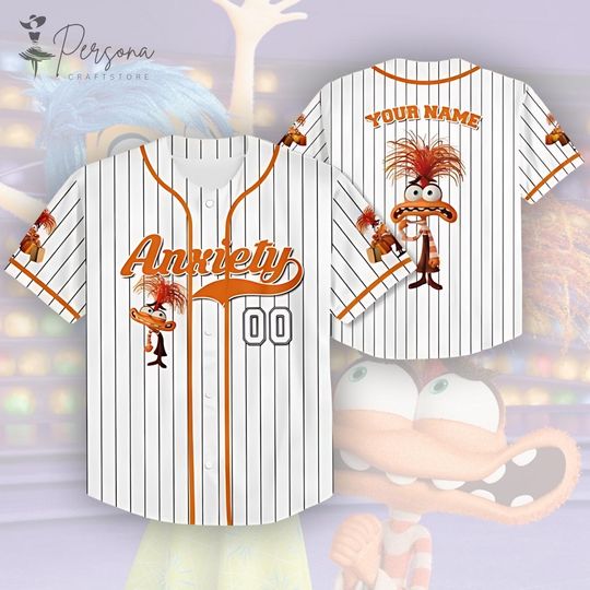 Discover Inside Out 2 Anxiety Baseball Jersey, Disney Emotions Jersey, Mental Health, Anxiety Baseball Jersey Birthday Boy Girl Gift.