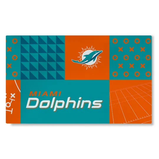 Northwest football Miami Dolphins Colorblock Washable Area Living Rug