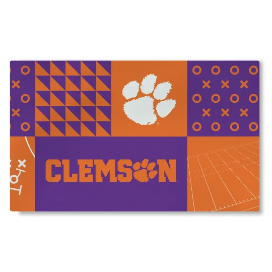 Northwest NCAA Clemson Tigers Colorblock Washable Area Living Rug