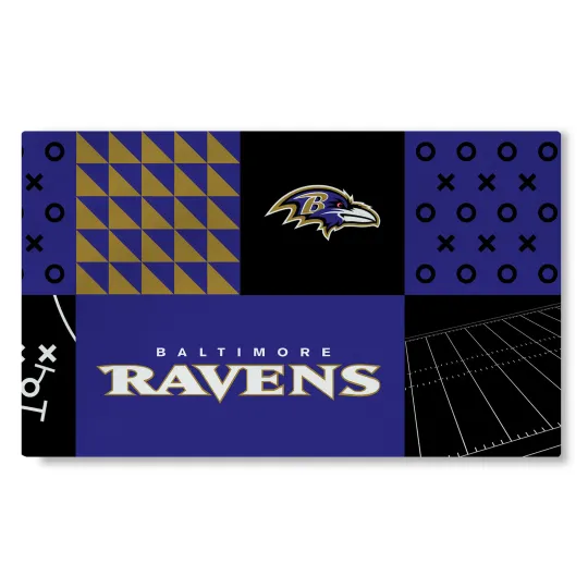 Northwest football Baltimore Ravens Colorblock Washable Area Living Rug