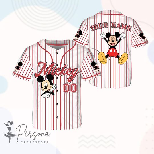 Discover Disney Mickey Baseball Jersey, Custom Kid Youth Adult Baseball Jersey, Baseball Team, Mickey Birthday, Mickey Mouse Jersey.