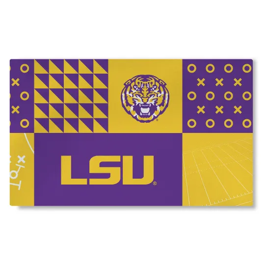 Discover Northwest NCAA LSU Tigers Colorblock Washable Area Living Rug