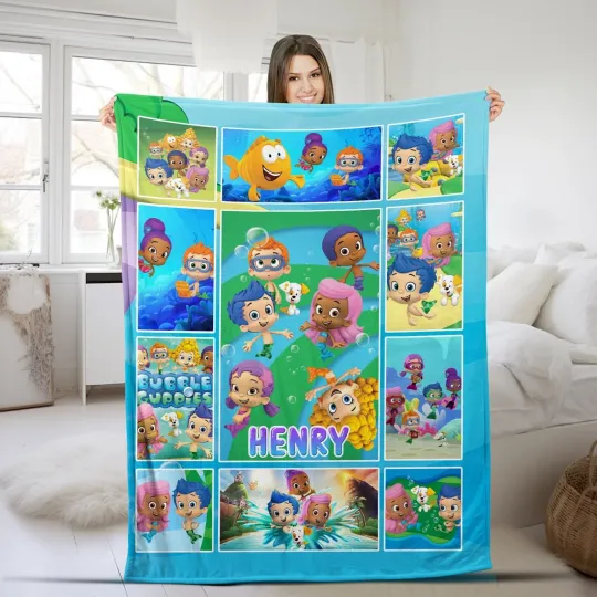 Discover Bubble Guppies Plush Fleece Blanket  Bubble Guppies BlanketBubble Guppies