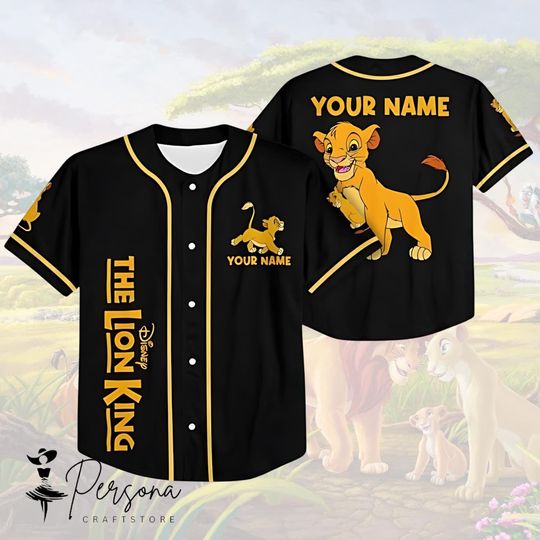 Disneyland Lion King Simba And Timon Baseball Jersey, Lion King Jersey, Hakuna Matata Jersey.