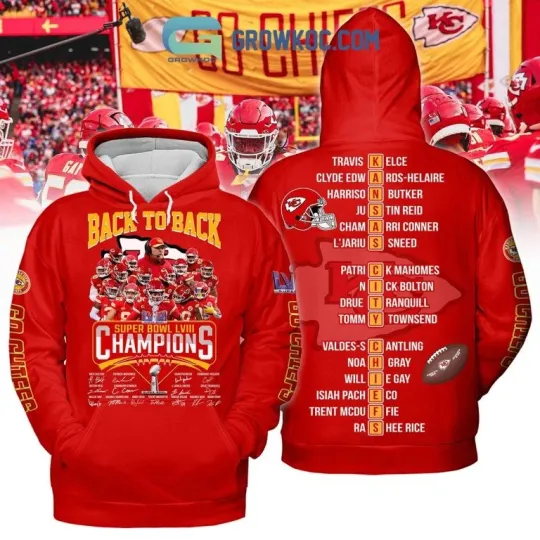 Discover Kansas City Back To Back Super Bowl Champions Hoodie 3D 2025