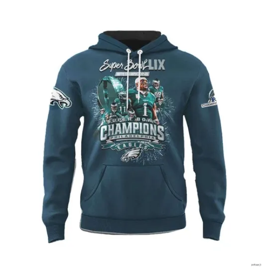 Discover Eagles Super Bowl LIX Champions 2025 Hoodie Skull S5XL HOT
