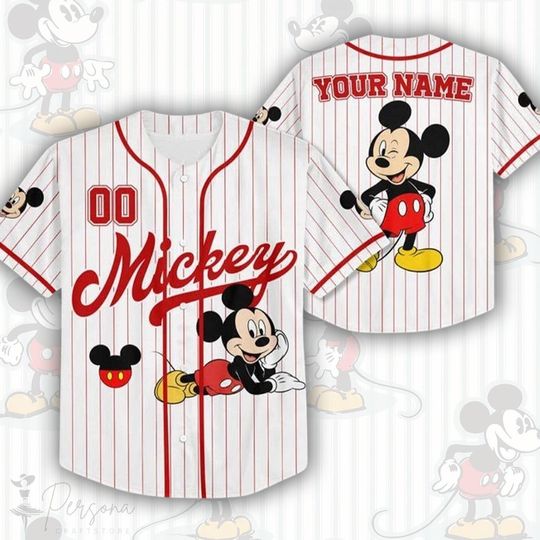 Discover Custom Disney Mickey Mouse Baseball Jersey, Disney Mickey Mouse Jersey, Disneyland Baseball Team Matching Outfit.