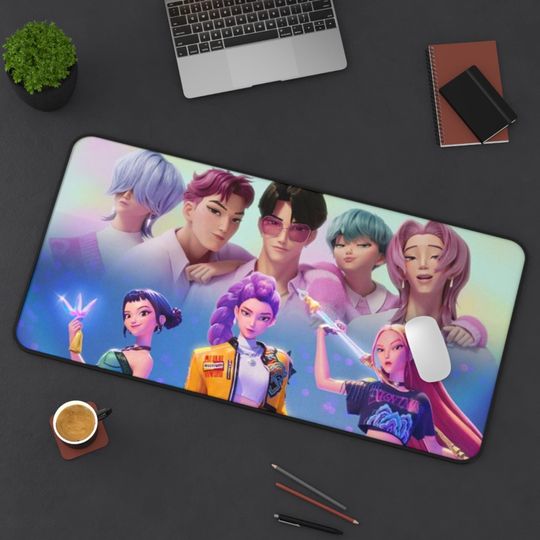 Discover K-Pop Demon Hunter Desk Mat Large Gaming Mouse Pad Anime Office Desk Decor