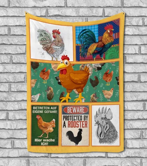 Discover Chicken Make Me Happy You Not So Much Plush Fleece Blanket, Funny Quote Blanket