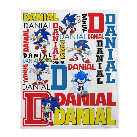 Discover Custom Name Blanket, Personalized Sonic The Hedgehog Plush Fleece  Blanket