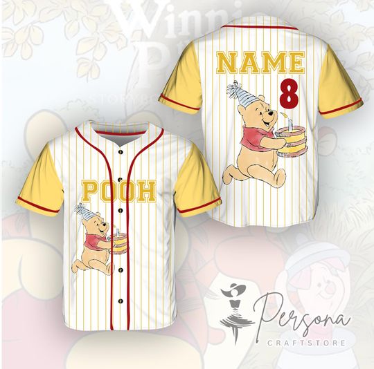 Its My Birthday Baseball Jersey, Winnie the Pooh Jersey, Disney Birthday T-shirt, Pooh Bear Tee, Disney The Pooh Baseball Jersey
