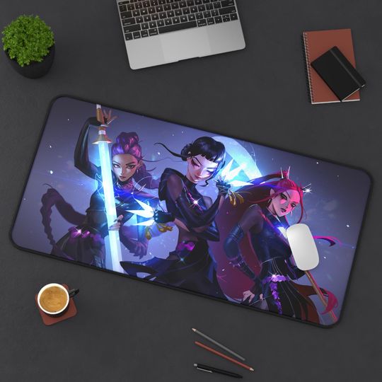Discover Desk Mat, KPop Demon Hunters, Zoey, Rumi, Mira - Gaming Mousepad and Office Desk Accessory