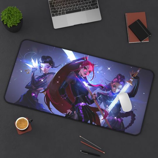 KPop Demon Hunters Desk Mat, Mira, Rumi, Zoey Gaming Mousepad, Office Desk Accessory, Computer Pad