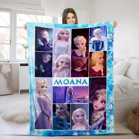 Discover Personalized Disney Frozen Blanket, Custom Name Disney Plush Fleece Blanket