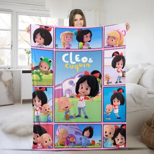 Discover Personalized Cleo and Cuquin blanket, Cute Cartoon Plush Fleece blanket