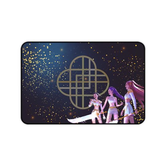 Discover Huntrix Golden Desk Mat 12" x 18" - Kpop Demon Hunter - Perfect for Gamers, Office, Gifts, Home Office