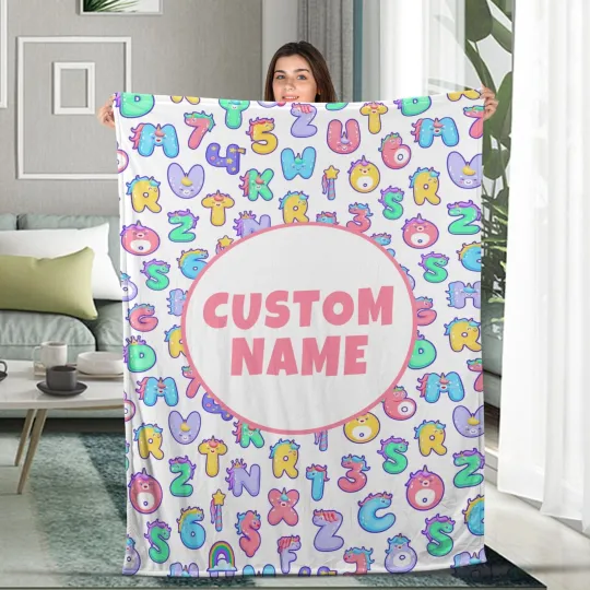 Discover Alphabet Baby Blanket - Custom Baby Blanket - Baby Shower Gift - Alphabet ABC