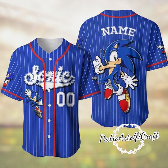 Discover Custom Name and Number Sonic Baseball Jersey, Shadow Tails Sliver Sonic the Hedgehog Birthday Gift, Sonic the Hedgehog Baseball Fan Lover