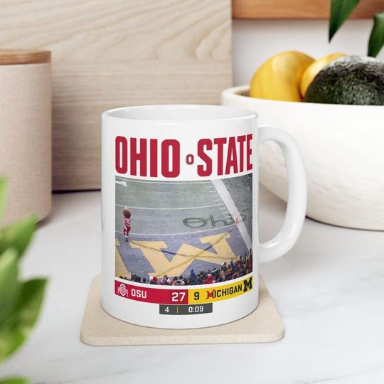 Discover Brutus Oh-io State Snow Fan Football Mug, Brutus vs Michi-gan Game Day Mug, Funny Buckeyee OI Snow Mug, Oh-io State Rivalry, Gift for Fans