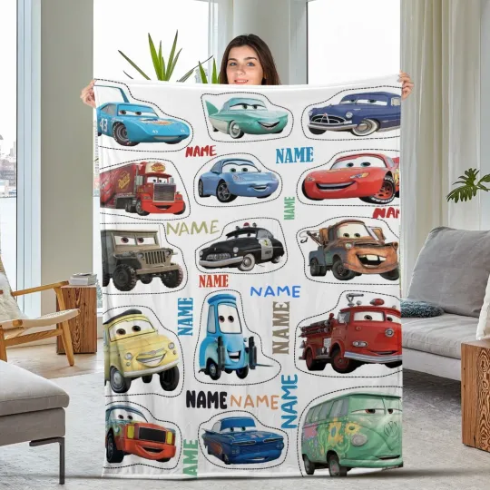 Discover Personalized Cars Movies Blanket, Lightning Mcqueen Blanket, Disney Pixar Cars