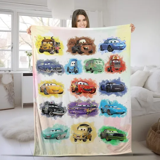 Discover Personalized Cars Movies Blanket, Lightning Mcqueen Blanket, Disney Pixar Cars