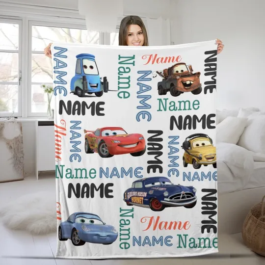 Discover Personalized Cars Movies Blanket, Lightning Mcqueen Blanket, Disney Pixar Cars