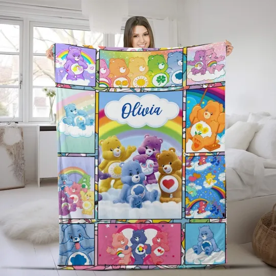 Discover Personalized Care Bears Blanket, Care Bears  Plush Fleece Blanket, Birthday Gift