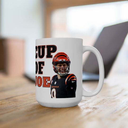 Discover Joe Burrow Cup of Joe Mug | Funny Bengals Fan Coffee Cup | football Quarterback Gift | Gameday Mug | Cincinnati Football Drinkware